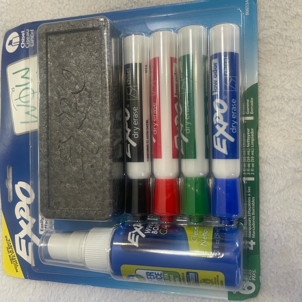 Expo Dry Erase Marker Set - Black, Red, Green, Blue. SKU 2964